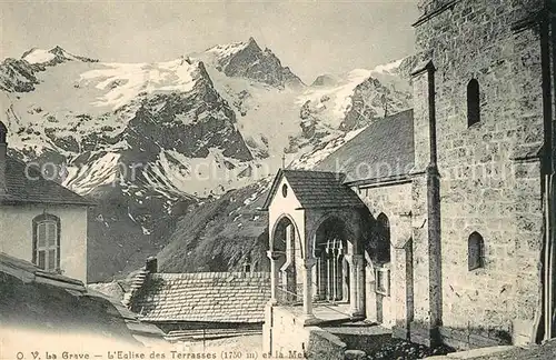 AK / Ansichtskarte La_Grave Eglise des Terrasses et la Meije La_Grave
