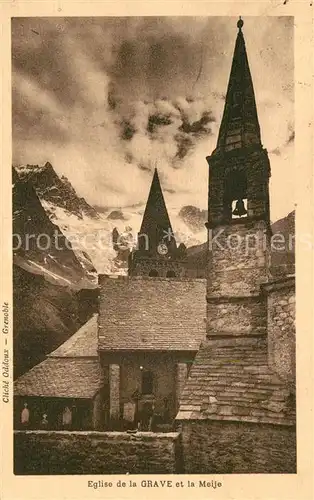 AK / Ansichtskarte La_Grave Eglise et la Meije La_Grave