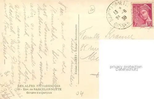 AK / Ansichtskarte Barcelonnette Gorges du Queyras Barcelonnette