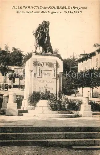AK / Ansichtskarte Villefranche de Rouergue Monument aux Morts guerre Villefranche de Rouergue