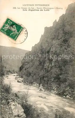 AK / Ansichtskarte Entraygues sur Truyere Les Gorges du Lot Route dEntraygues a Estaing Les Aiguilles de Leth Entraygues sur Truyere