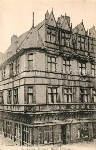 AK / Ansichtskarte Rodez Maison d Armagnac Rodez