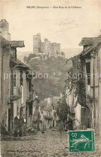 AK / Ansichtskarte Najac Une Rue et le Chateau Najac