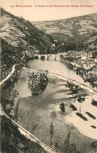 AK / Ansichtskarte Entraygues sur Truyere Le Pont et la Chausse de lUsine electrique Entraygues sur Truyere