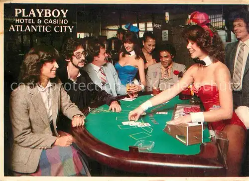 AK / Ansichtskarte Casino_Spielbank Playboy Hotel Casino Atlantic City Bunny Croupiers Kartenspiel 