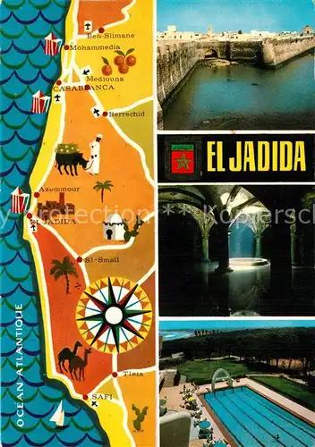AK / Ansichtskarte El_Jadida Puerta del Mar antigua Ciudad Portuguesa la Cisterna Vista parcial El_Jadida