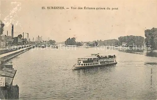 AK / Ansichtskarte Suresnes Vue des Ecluses prise du pont sur la Seine Suresnes