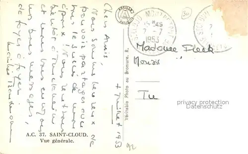 AK / Ansichtskarte Saint Cloud_Hauts de Seine Vue generale Saint Cloud