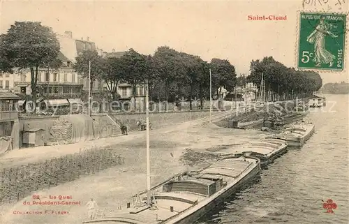 AK / Ansichtskarte Saint Cloud_Hauts de Seine Quai du President Carnot bateaux Saint Cloud