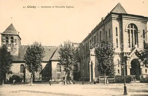 AK / Ansichtskarte Clichy Ancienne et Nouvelle Eglise Clichy