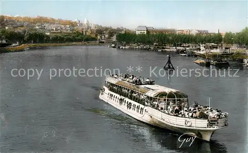 AK / Ansichtskarte Boulogne Billancourt Bord de Seine Bateau dans le fond Saint Cloud Boulogne Billancourt