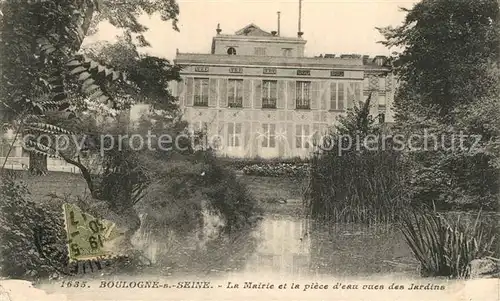 AK / Ansichtskarte Boulogne sur Seine La Mairie et piece d eau vues des Jardins Boulogne sur Seine