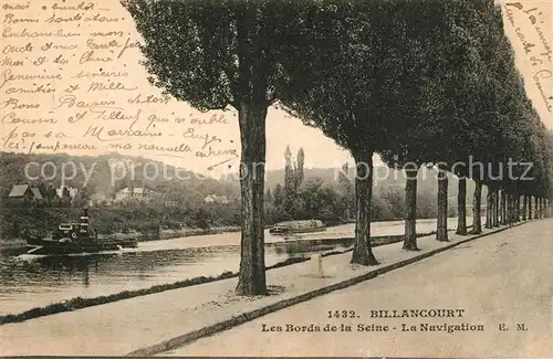 AK / Ansichtskarte Billancourt Boulogne Les bords de la Seine La Navigation Bateaux Billancourt Boulogne