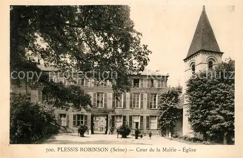 AK / Ansichtskarte Le_Plessis Robinson Cour de la Mairie Eglise Le_Plessis Robinson