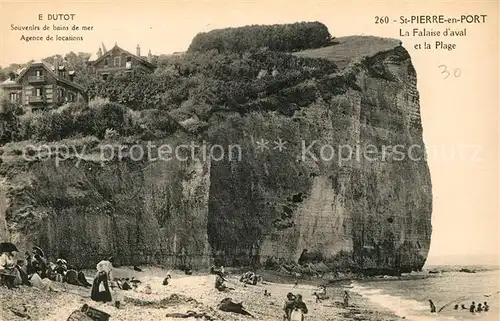 AK / Ansichtskarte Saint Pierre en Port La Falaise d aval et la Plage Saint Pierre en Port