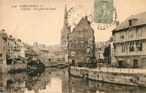 AK / Ansichtskarte Harfleur Eglise vue prise du Canal Harfleur