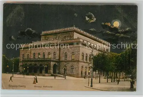 AK / Ansichtskarte Braunschweig Herzogliches Hoftheater Mondschein Braunschweig