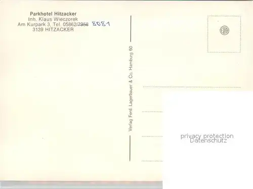 AK / Ansichtskarte Hitzacker_Elbe Parkhotel Hitzacker Hitzacker Elbe