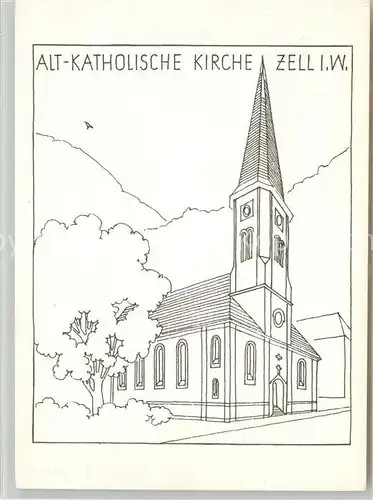 AK / Ansichtskarte Zell_Wiesental Alt Katholische Kirche Zell Wiesental