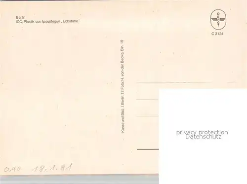 AK / Ansichtskarte Berlin ICC Plastik Ecbatane Berlin