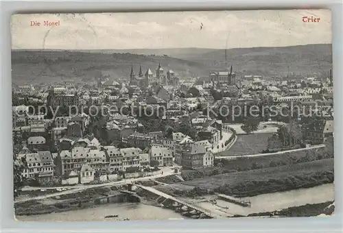 AK / Ansichtskarte Trier Fliegeraufnahme mit Mosel Trier