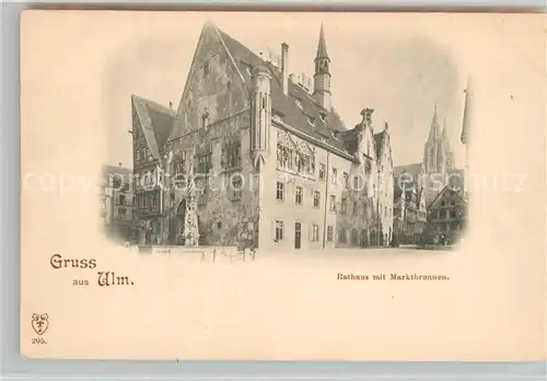 AK / Ansichtskarte Ulm_Donau Rathaus Brunnen Ulm_Donau