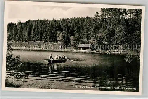 AK / Ansichtskarte Friedenweiler Klosterweiher Ruderboot Friedenweiler
