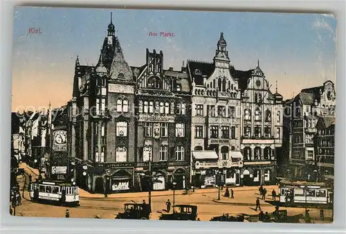 AK / Ansichtskarte Kiel Marktplatz Strassenbahn Kiel