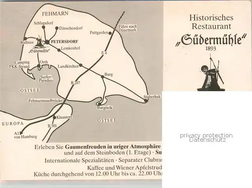 AK / Ansichtskarte Petersdorf_Fehmarn Historisches Restaurant S?derm?hle Windm?hle Petersdorf Fehmarn