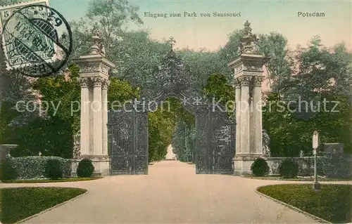 AK / Ansichtskarte Potsdam Eingang zum Park von Sanssouci Potsdam