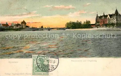 AK / Ansichtskarte Konstanz_Bodensee Rheinbruecke Panorama Konstanz_Bodensee