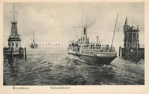 AK / Ansichtskarte Konstanz_Bodensee Hafeneinfahrt Konstanz_Bodensee