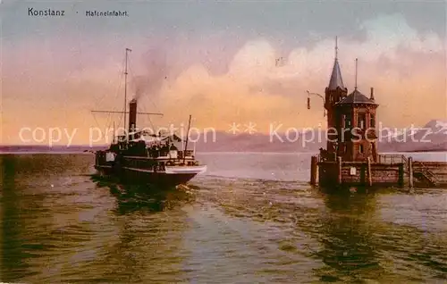 AK / Ansichtskarte Konstanz_Bodensee Hafeneinfahrt Konstanz_Bodensee