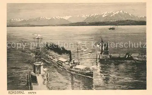 AK / Ansichtskarte Konstanz_Bodensee Hafen Konstanz_Bodensee