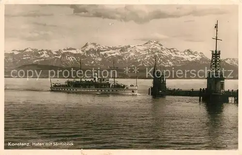 AK / Ansichtskarte Konstanz_Bodensee Hafen Saentisblick Konstanz_Bodensee