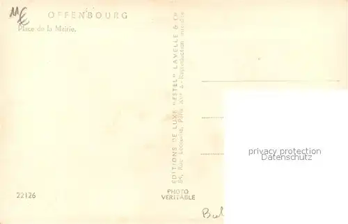 AK / Ansichtskarte Offenbourg Place de la Mairie Offenbourg