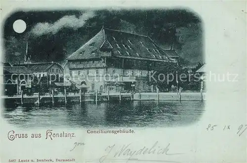 AK / Ansichtskarte Konstanz_Bodensee Conciliumsgebaeude Mondschein Konstanz_Bodensee