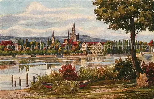 AK / Ansichtskarte Konstanz_Bodensee Panorama Kuenstler Marschall Konstanz_Bodensee