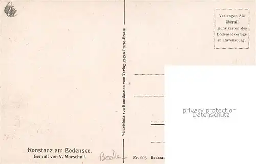 AK / Ansichtskarte Konstanz_Bodensee Panorama Kuenstler Marschall Konstanz_Bodensee