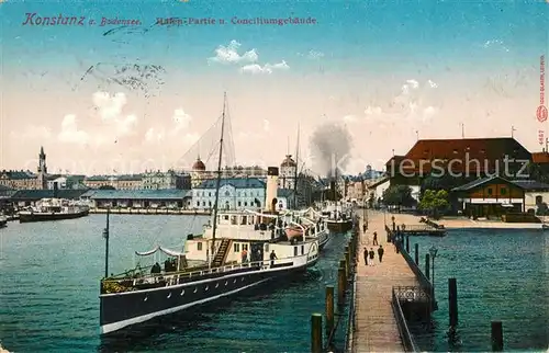 AK / Ansichtskarte Konstanz_Bodensee Hafen Conciliumsgebaeude Konstanz_Bodensee