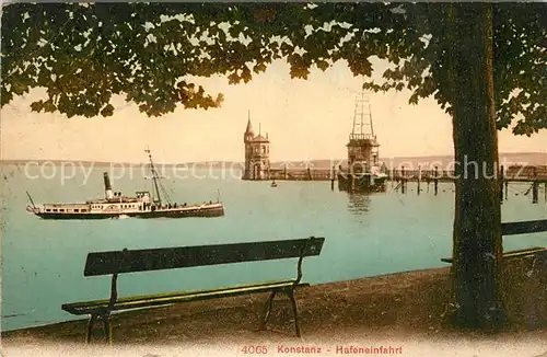 AK / Ansichtskarte Konstanz_Bodensee Hafeneinfahrt Konstanz_Bodensee