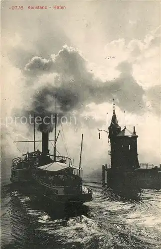 AK / Ansichtskarte Konstanz_Bodensee Hafen Leuchtturm Konstanz_Bodensee