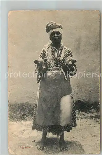 AK / Ansichtskarte Typen_Afrika Pig Seller Barbados  Typen Afrika