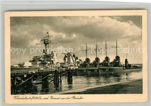 AK / Ansichtskarte Marine Torpedobootsflottille und Kreuzer  