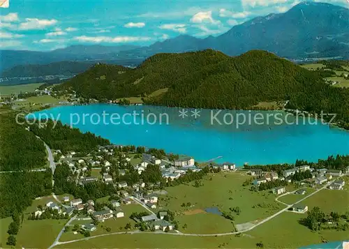 AK / Ansichtskarte Seelach_Klopeinersee Fliegeraufnahme mit Petzen Georgiberg und Unterburg Seelach_Klopeinersee