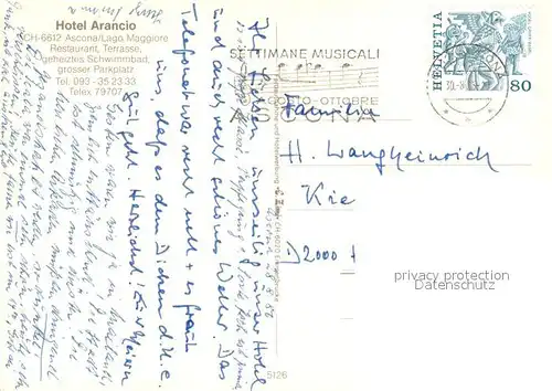 AK / Ansichtskarte Ascona_Lago_Maggiore Hotel Arancio Schwimmbad Ascona_Lago_Maggiore
