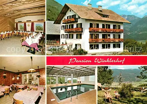 AK / Ansichtskarte Bruneck Pension Winklerhof Gastraeume Hallenbad Garten Bruneck