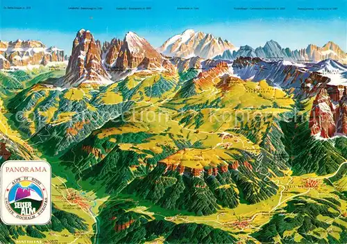 AK / Ansichtskarte Seiser_Alm Panoramakarte Seiser_Alm