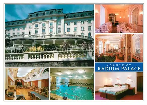 AK / Ansichtskarte Jachymov Radium Palace Gastraeume Hallenbad Zimmer Jachymov