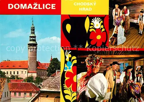 AK / Ansichtskarte Domazlice Goticko Hradu Hrad vyhotel Dnesni padoba Chodskem hradu viastivedne muzeum Domazlice